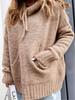 Women's Trendy Knitted Hoodie with Kangaroo Pocket - 2024 Collection
