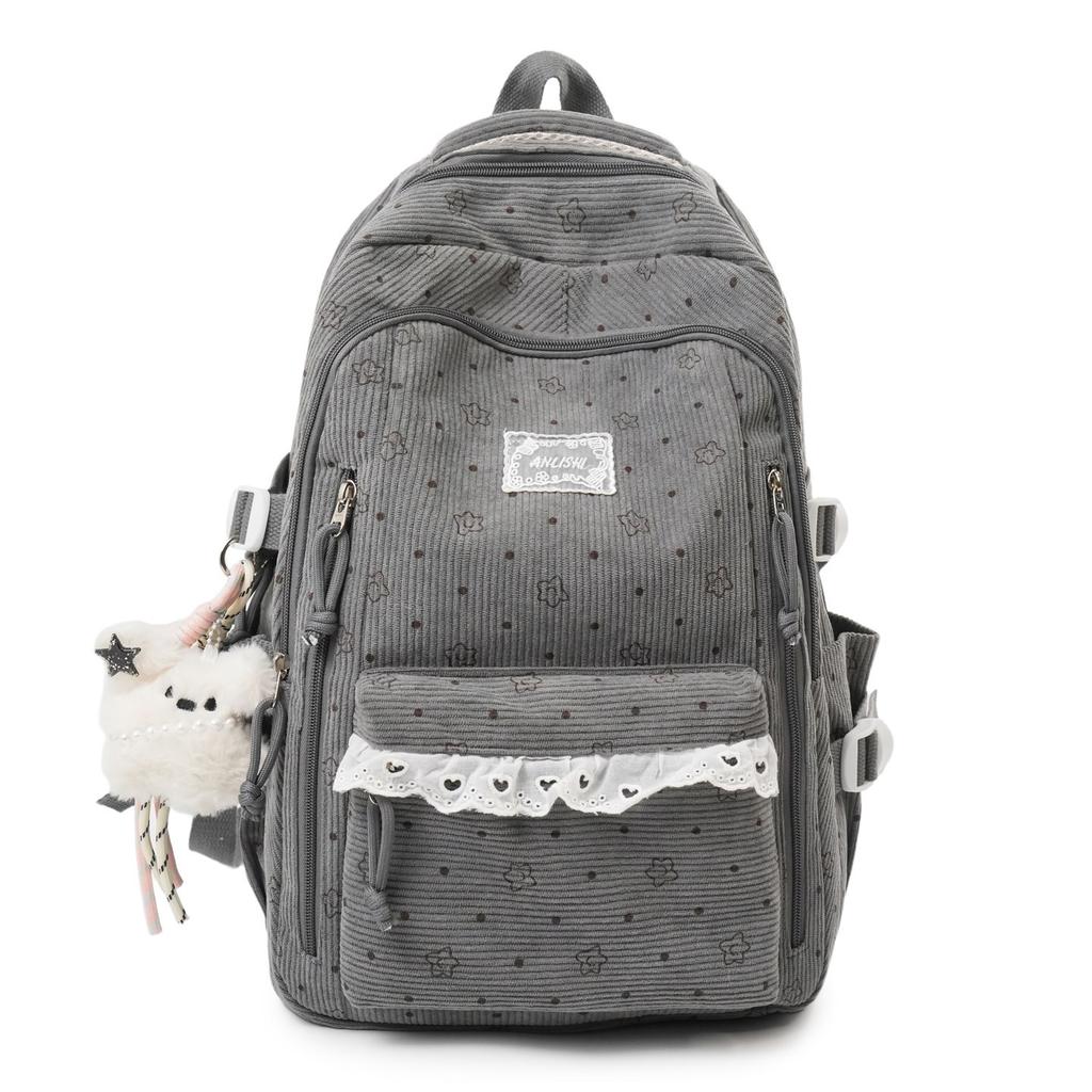 Schoolbag backpack female ins literary small fresh wind junior high school student backpack large capacity casual schoolbag ins niche