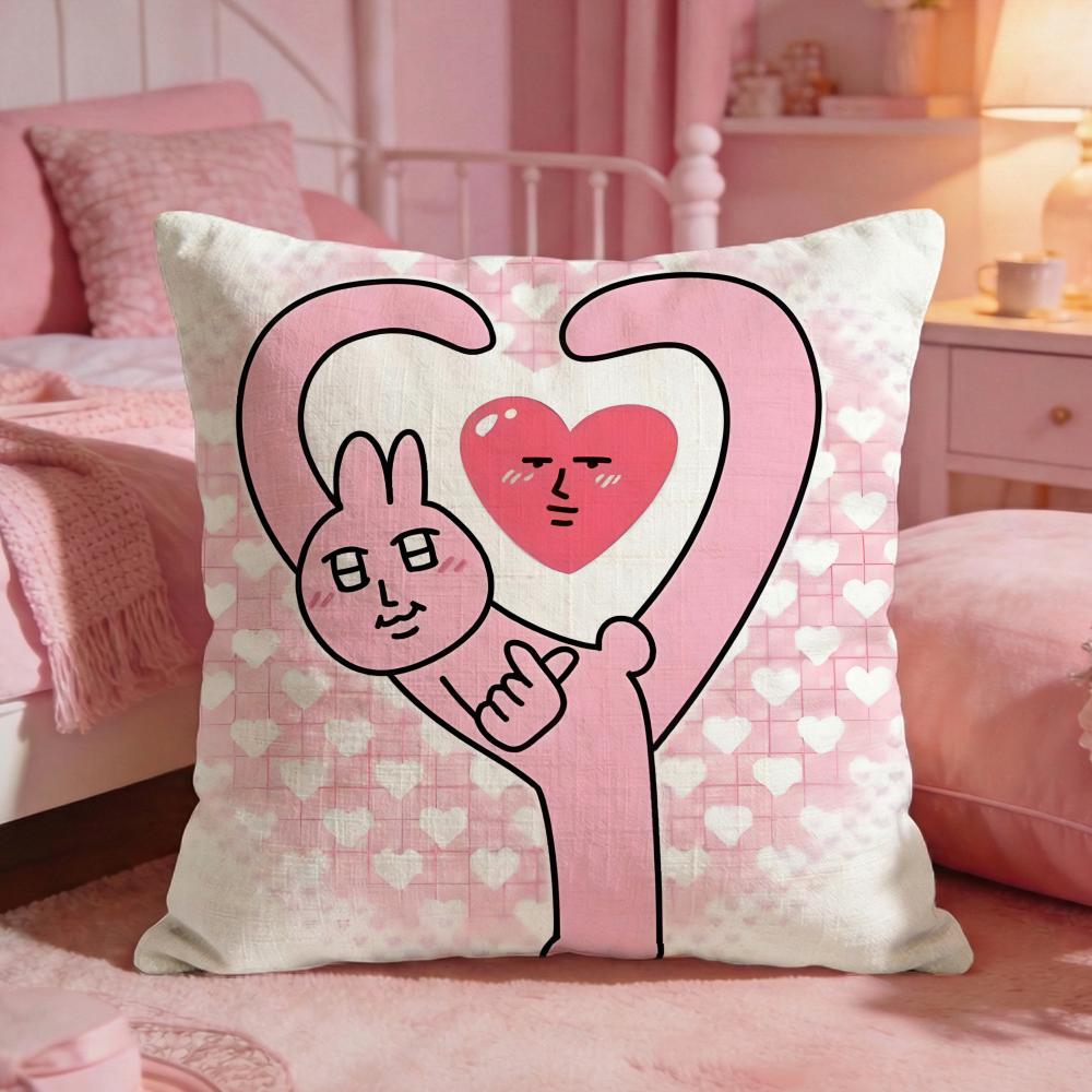 My Ffriends Rabbit Cute Cushion Cover Premium Comfort Reversible Pillow Cove Two In One Design For Any Room  Car Interior