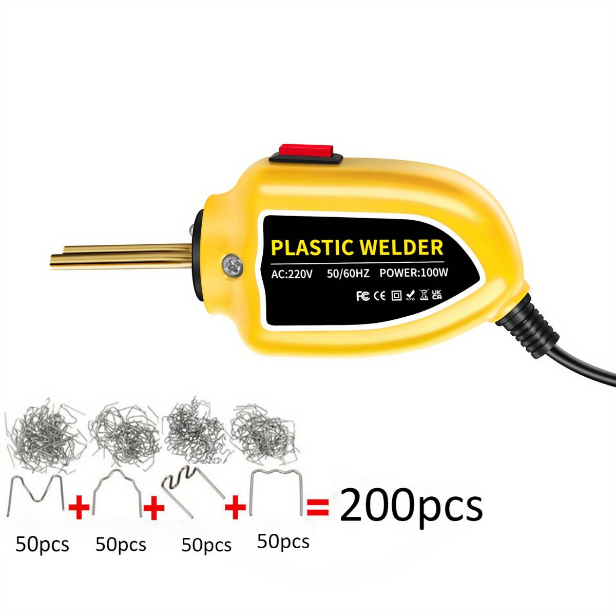 

Пластиковый сварочный аппарат 100 Вт Термофен 200 шт. Горячие степлеры Пластиковый сварочный аппарат Паяльник для бампера Скобы Набор инструментов для ремонта автомобиля EU Plug жёлтый
