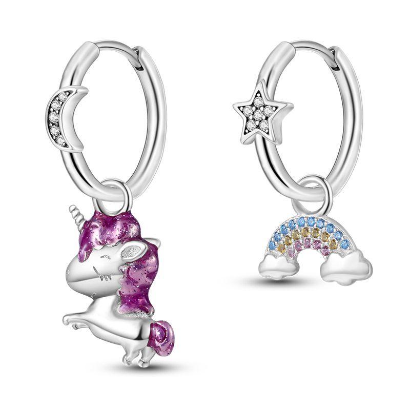 Orstarry 925 Silber Creolen Damen Schmuck Funkelnde Katzen Hunde Tier Ohrstecker Hochzeitsjubiläum Geschenk