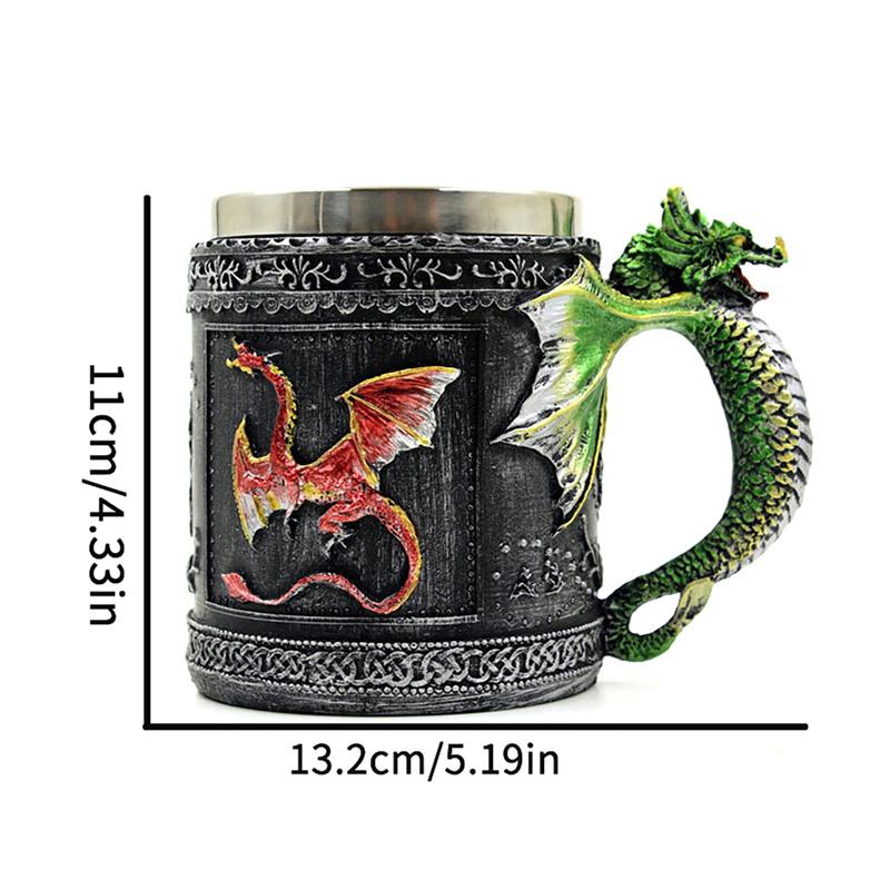 

Celebrate Halloween with Myths and Legends Inspired Red Flying Dragon Beer Mug, Green Dragon Handle, Ideal for Dragon Devotees