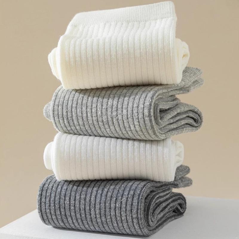 Neue Angola-Strümpfe mit vertikalen Streifen in Rot für Damen, ohne Knochen, bis zur Mitte der Wade, Baumwollsocken für Herbst und Winter