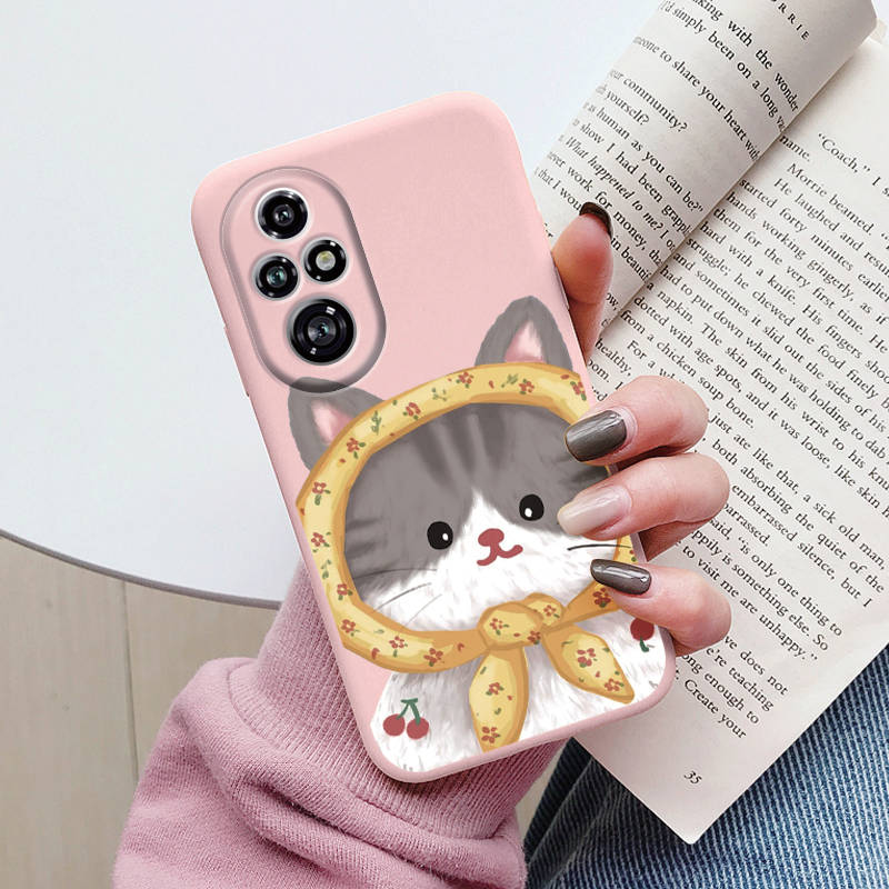 Cartoon Case For Honor 50 70 X7 X7A X7b 90 Lite 90 Smart 400 200 Pro 200 Lite Cute Black Cat Cover Soft Back Shell for Honor 400