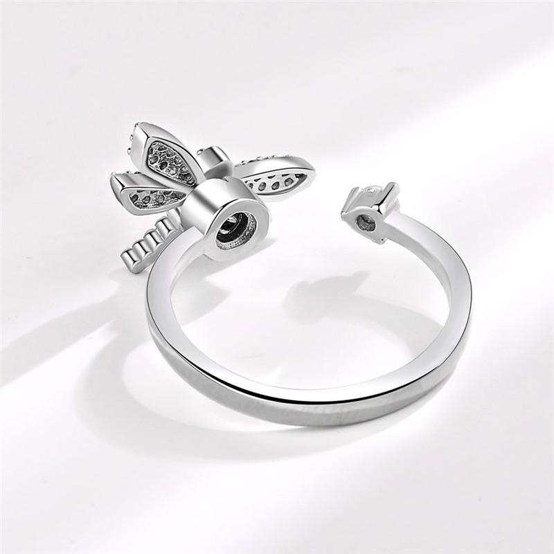 Anti Anxiety Relaxing Rings for Women Crystal Flower Dragonfly Bee Fidget Spinner Ring Star Moon Charm Wedding Jewelry