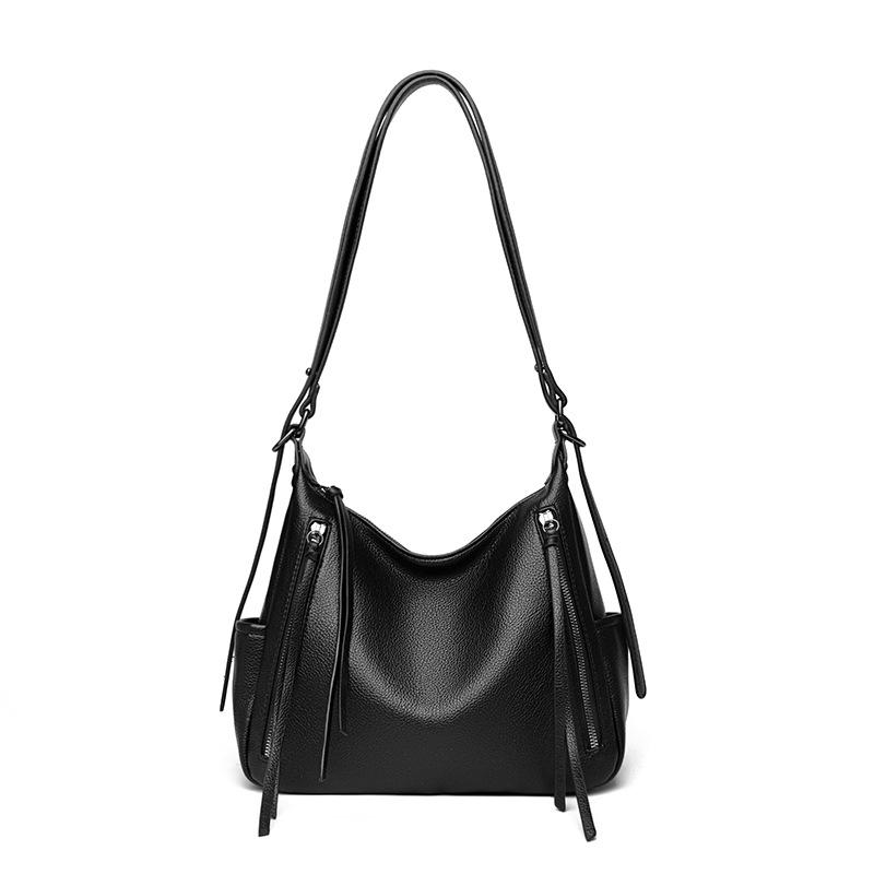 

Women s bag retro style large capacity shoulder bag women s fashion versatile work commuting texture women s messenger bag чорний