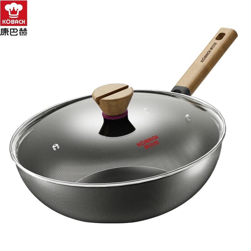 Kombach 32cm Lightweight Cast Iron Wok - No Coating