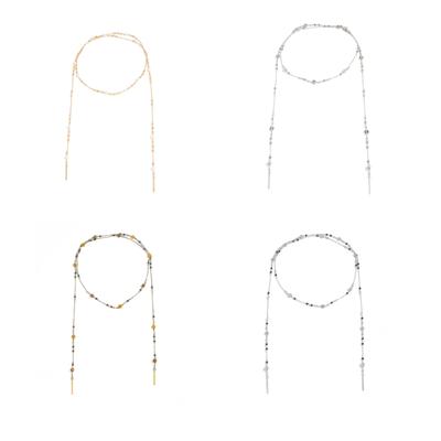 Fashion Simple Style Layering Necklace With Imitation Pearls Crystal And Rose Flower Design For Elegant Layering