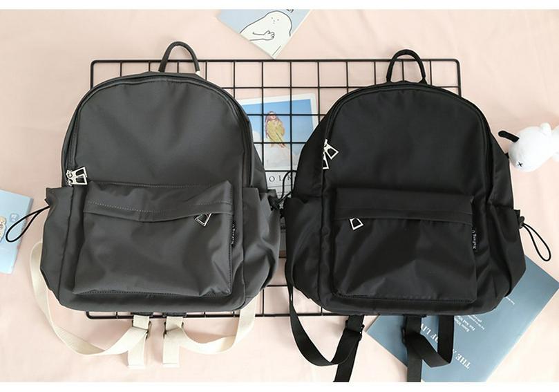 Mori Style Versatile Solid Color Double Shoulder Bag - Women's Fashionable School Backpack with Large Capacity
