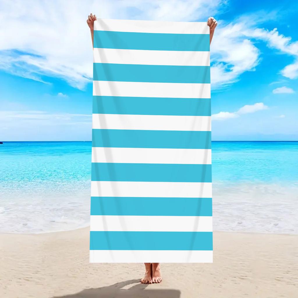 1pc fashionable colorful striped beach towel, quick drying absorbent swimming beach towel, available in multiple colors