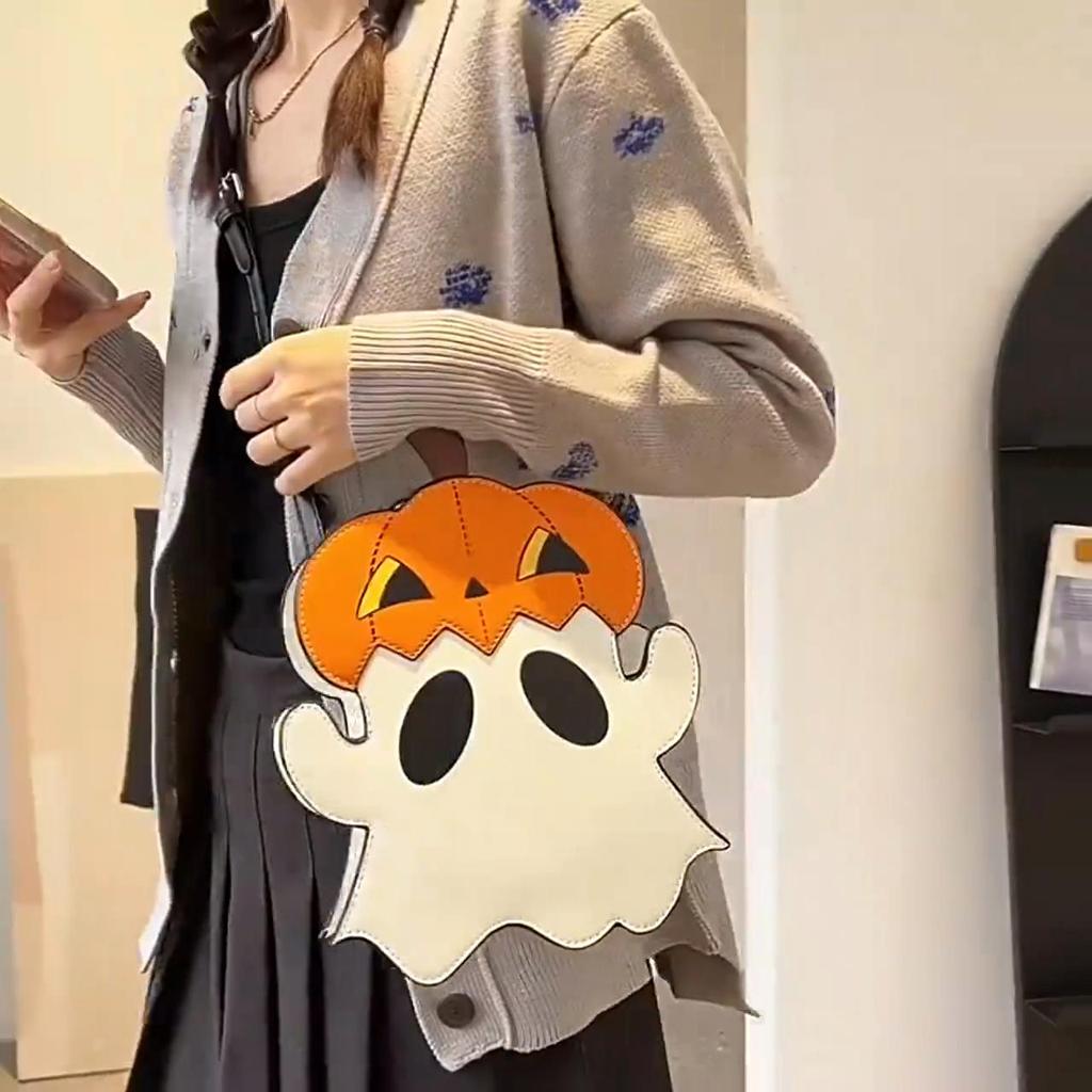 Halloween Creative 3D Cartoon Cell Phone Purses Pumpkin Ghost Design Cute Shoulder Bag Personalized Candy Color Crossbody Bags CLE