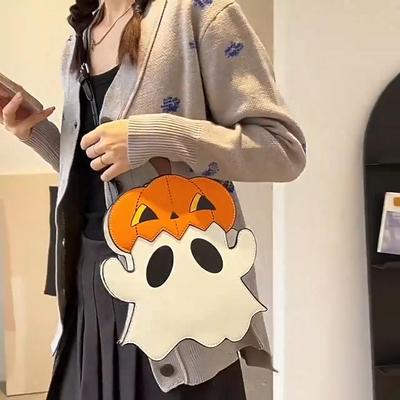 Halloween Kreative 3D Cartoon Handy-Geldbörsen Kürbis Geist Design Niedliche Umhängetasche Personalisierte Süßigkeitenfarbe Umhängetaschen CLE