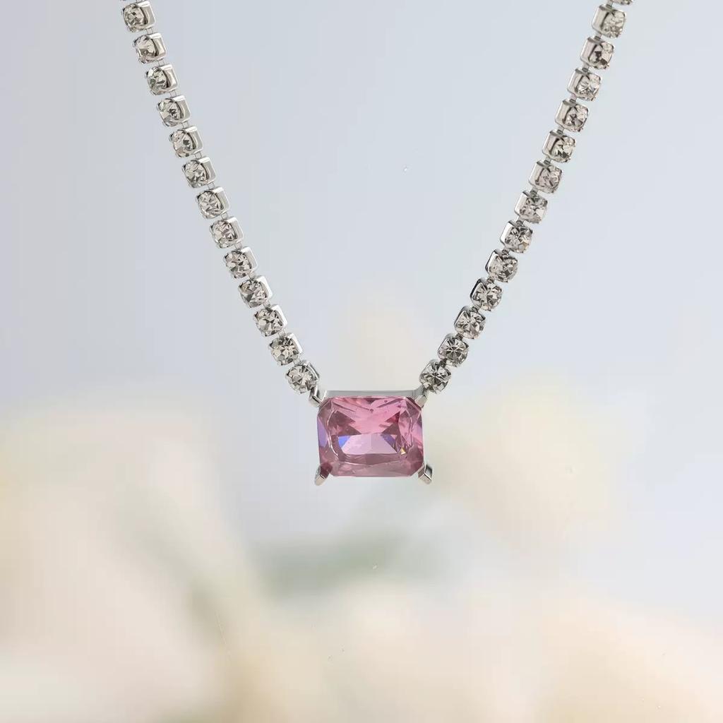 Titanium Steel Fringed Necklace With Diamonds Light Luxury Niche Collarbone Chain Gold And Silver Two-Color Does Not Fade