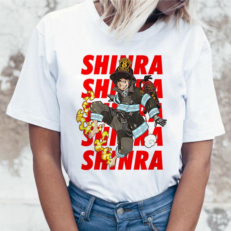 

Tamaki Kotatsu Fire Force T-Shirt Summer Women Anime Tshirts Printed Fashion Casual Unisex White Short Sleeve Tops Tee XXXL білий