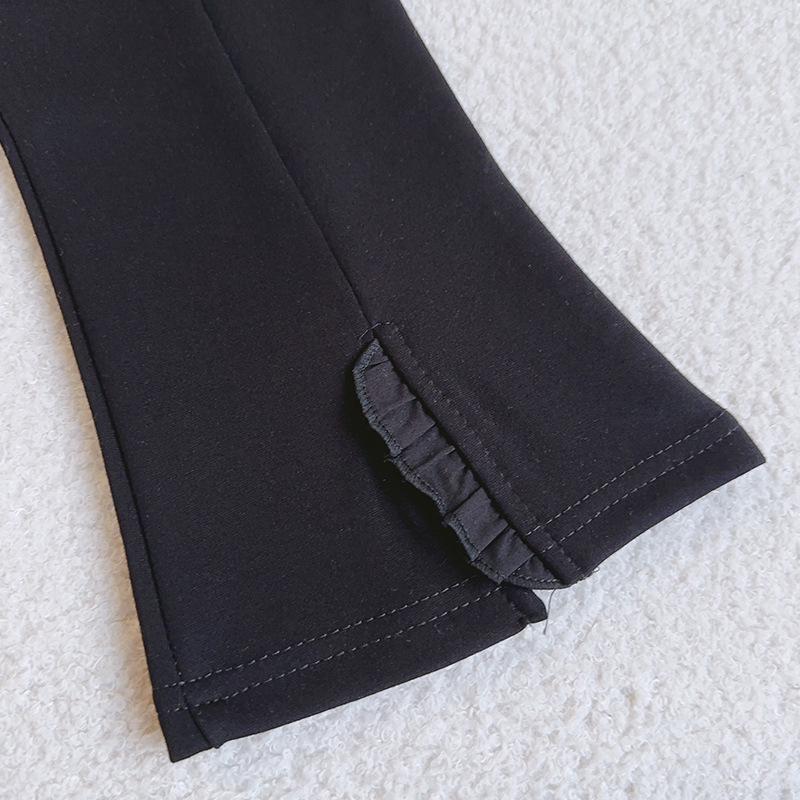 Girls' Elastic Flared Cropped Pants - Korean Style, Spring & Autumn Collection (Model TC227)