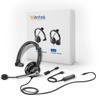 Wantek Headset Single Ear Noise Canceling Microphone Wired Headset Suitable for Web Voice Remote Home Work Professional Business PC Headphones