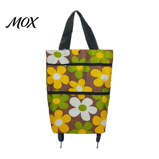 Durable Shopping Trolley for Commuting Foldable Bag with Wheels, Lightweight Portable Large Capacity Grocery Space Saving Travel Luggage Cart
