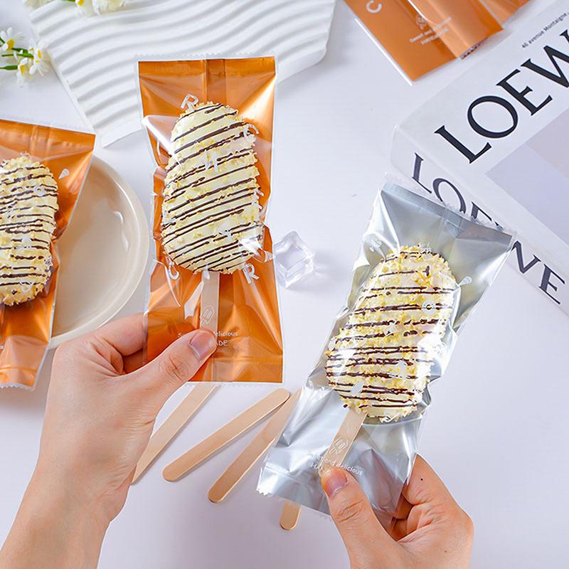 50 tk Toidukvaliteediga Jäätisekotte Ühekordselt Kasutatav Plastikust Popsikukaitsekate Hoiustamine Läbipaistev Jääpopsikute Pakkekott Ise Tee