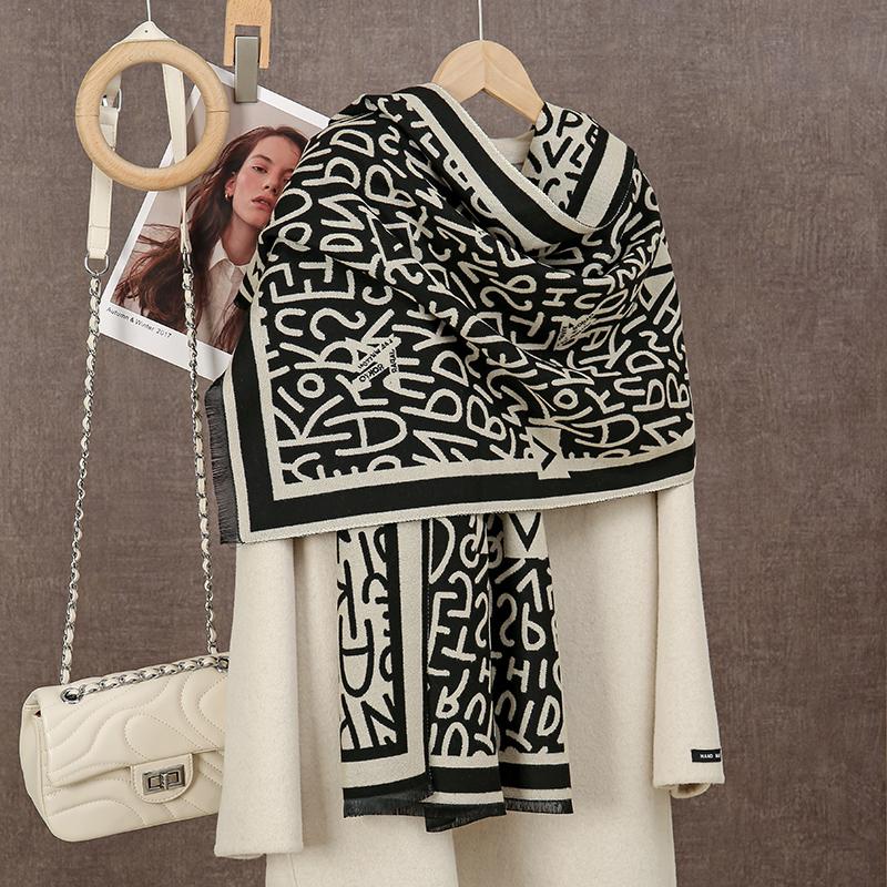 Marke Warmer Karomuster Kaschmir Poncho Schal Schal Luxuriöser Druck Dicke Pashmina Winterdecke Wickel Bufanda Lässiger Hijab Stolen Echarpe