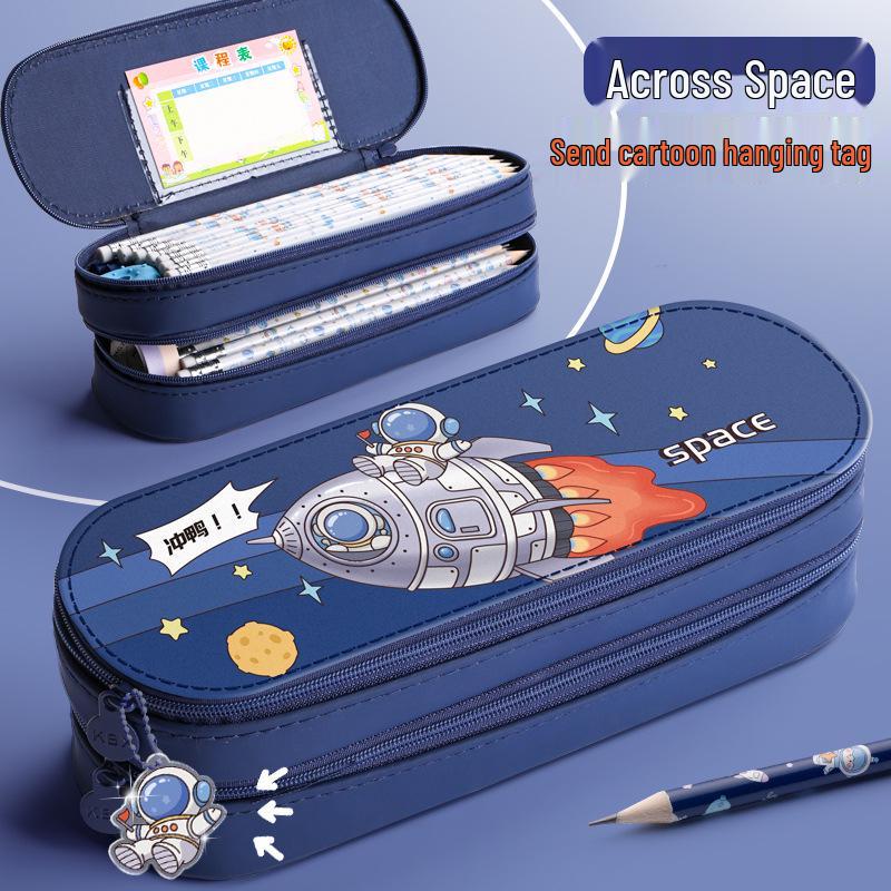 

Мультяшный пенал на два отделения «Астронавт» для мальчиков - Милый, Вместительный, в мужском стиле