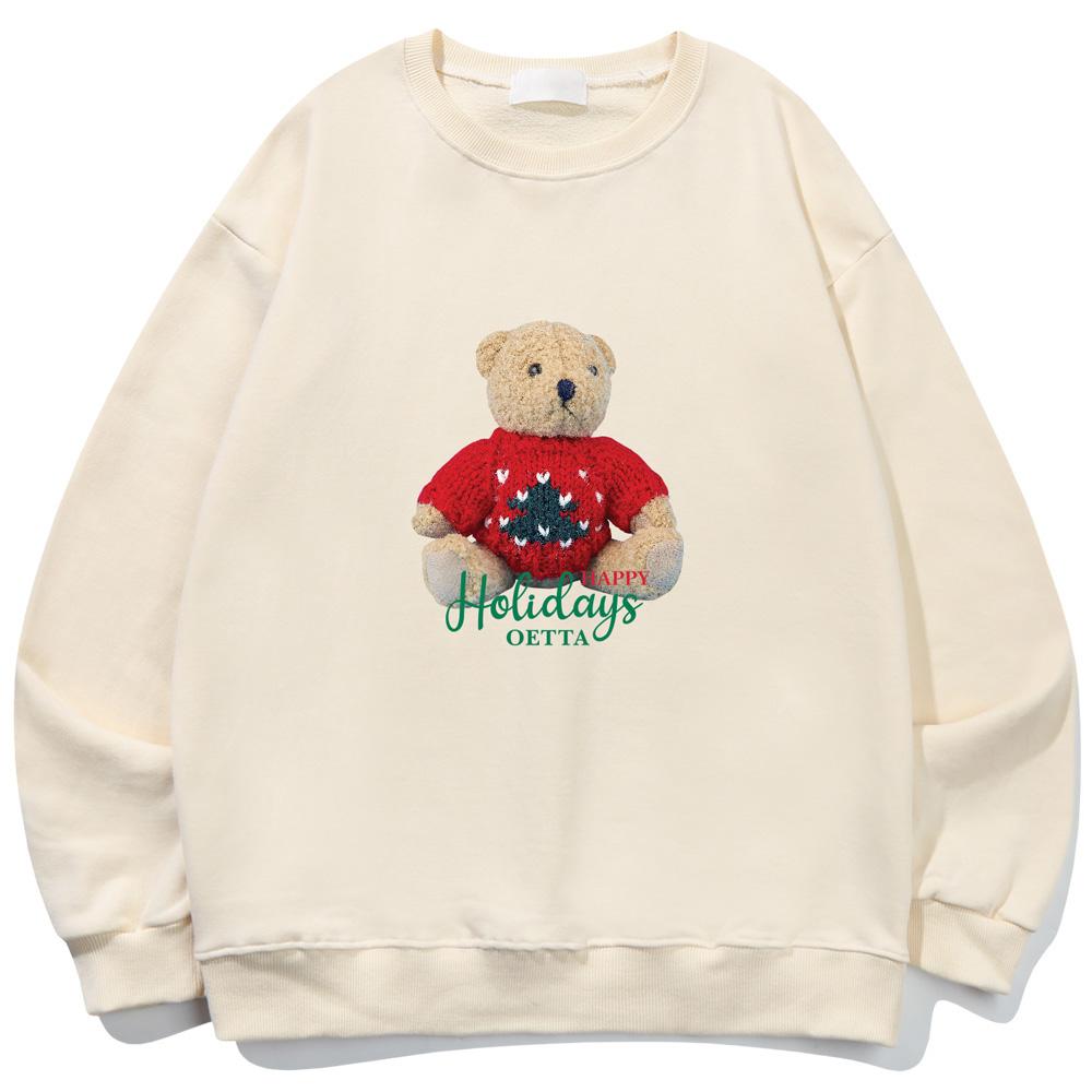 Yda Happy Holiday Teddy Bear Sweatshirt_Ot3D037Cr Cream/L