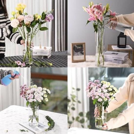 Vase Unbreakable Transparent Flower Acrylic Stylish Elegant Large Interior Container Hydroponics Ikebana Artificial Flowers Suitable Decoration Living