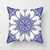Blue Geometric Floral Printed Pillow Case Soft Cushion Cover for Home Sofa Car Bedroom Pillow Covers,(4)