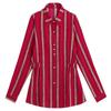 YYFS Women's Fashion Casual Spring Autumn Stripe Print Long Sleeve POLO Neck Blouses & Shirts