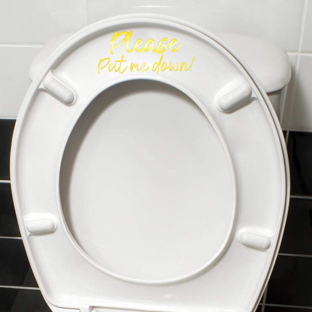 A Variety Of Hand-Painted English Letters Put Me Down Slogan Bronzing Toilet Sticker Bathroom Bathroom Wall Sticker