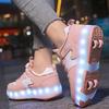 Kid's Luminous  Sneakers Sneakers Led Light Shoes Children's Kids Boys Girls USB Charging Glowing Wheels Parkour Roller Skate Shoes