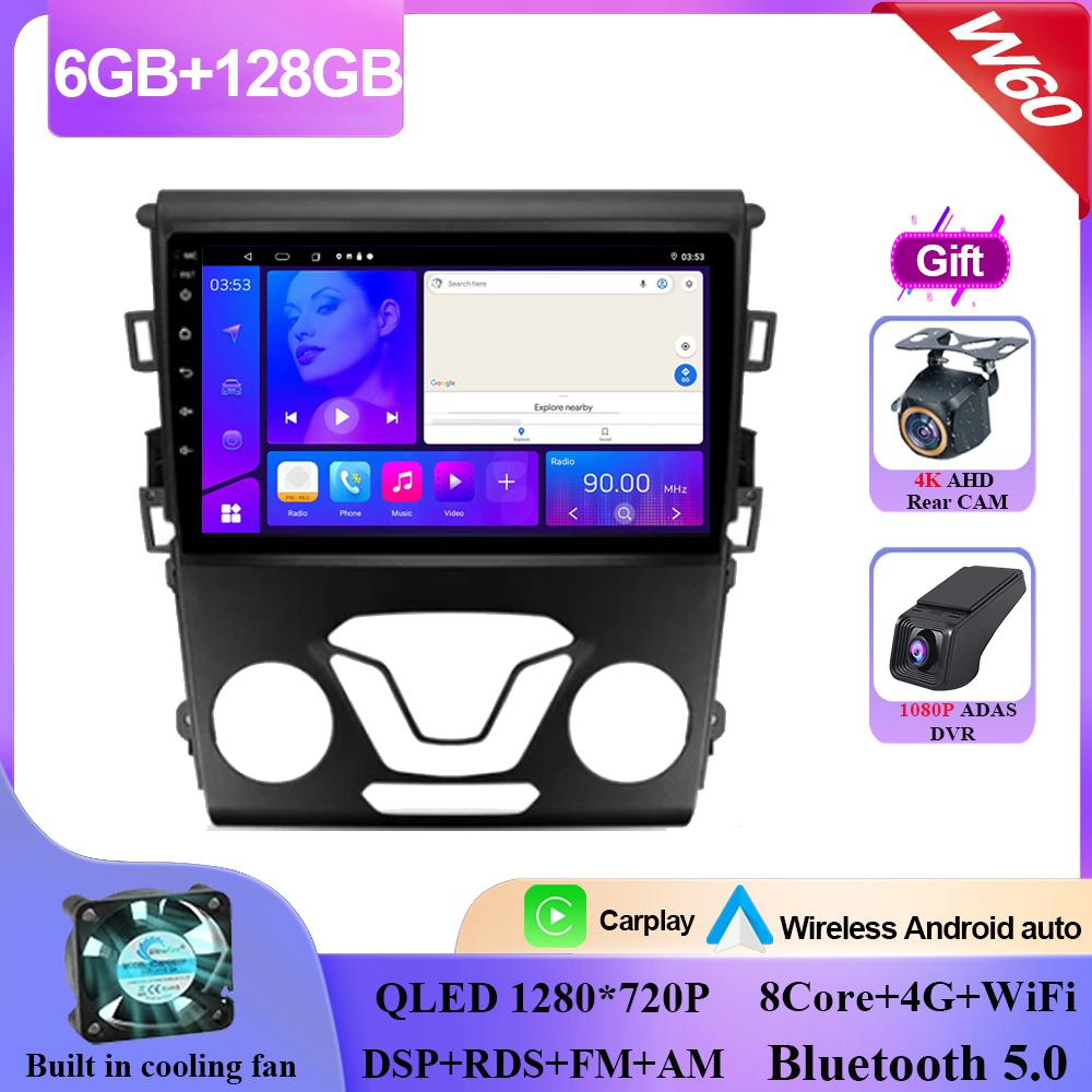 Carplay Android 14 Für Ford Mondeo 5 2014 - 2019 Autoradio Stereo Head Unit Multimedia Video Player GPS-Navigation KEIN 2din DVD