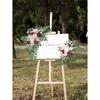 2pcs-Wedding Arch Flowers, Artificial Burgundy Wedding Flowers, Wedding Welcome Sign Decoration and Arch Flowers for Wedding Reception