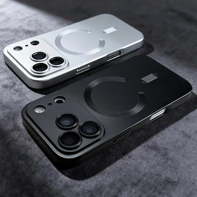 Metallische Lackierung Für Magsafe Weiche Hülle Für iPhone 17 16 15 14 13 12 11 17 Pro Max Air Magnetisches Kabelloses Laden Linsenschutz Abdeckung