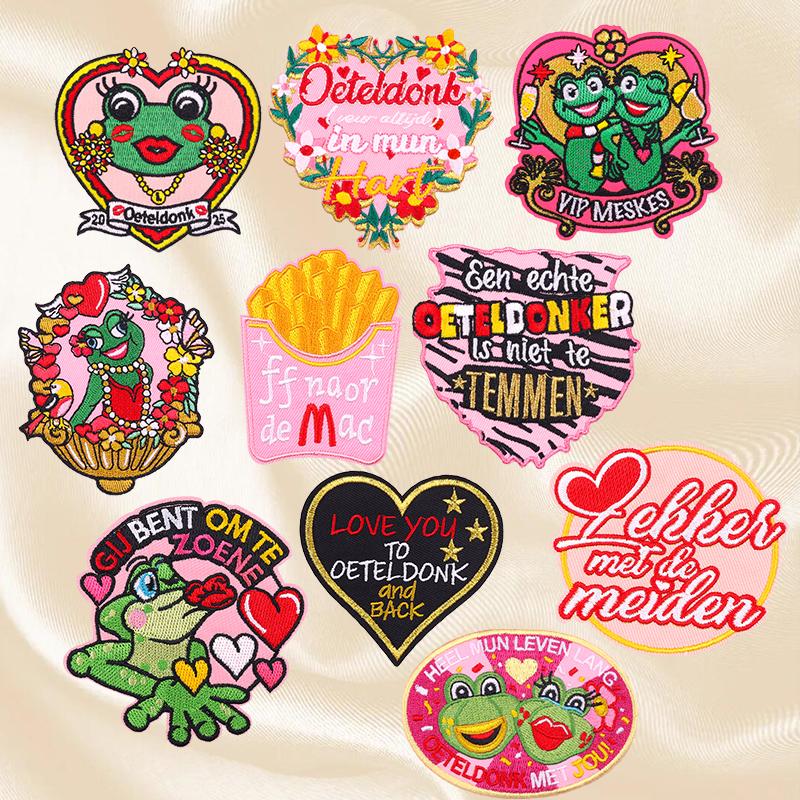 10pcs New Set Netherland Oeteldonk Emblem Patches Diy Netherland Carnival Patch Iron On Patches For Clothing Sew Badges Stickers 