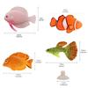 Artificial Moving Fish Floating Silicone Fish with Suction Cup Lifelike Tropical Fish Aquarium Decorations for Fish for