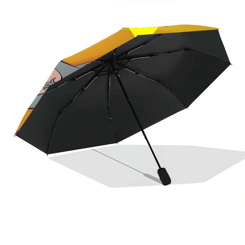 1pc Tom Jerry Automatic Folding Umbrella - Compact 8-Rib Design, Durable Plastic & Iron1101L