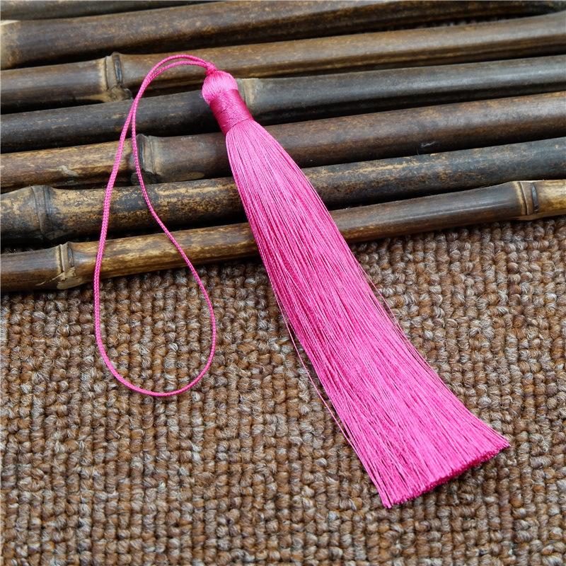 12 cm Eis-Seide Quasten Suizi Antik Langer Hänge-Spitzenfächer Anhänger Antikes Cheongsam Hanfu Quastenanhänger Handgefertigtes Zubehör