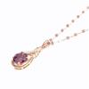 Exquisite Russian 585 Purple Gold Inlaid Egg Surface Pendant Rose Gold Plated Exquisite Korean Version Of High-End Design Necklace