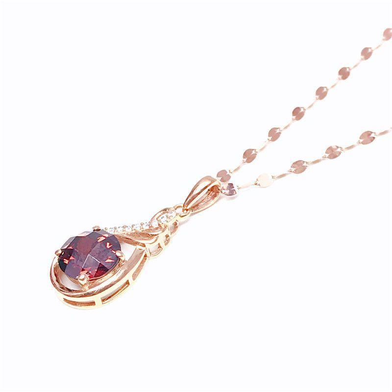 Exquisite Russian 585 Purple Gold Inlaid Egg Surface Pendant Rose Gold Plated Exquisite Korean Version Of High-End Design Necklace