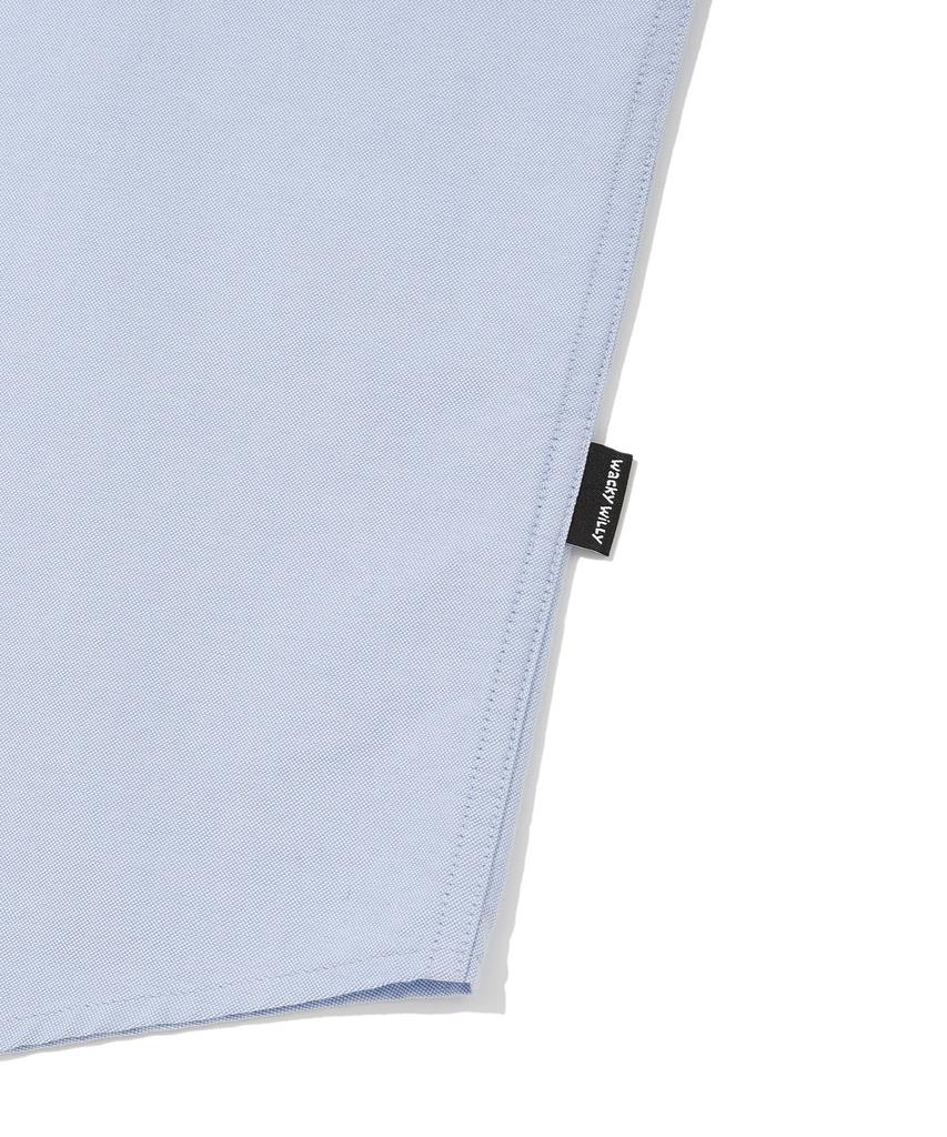 WACKY WILLY Wappen Oxford Short Sleeve Shirt Blue