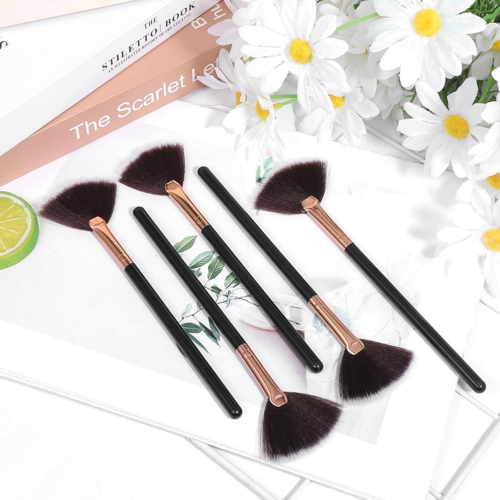 6 Pieces Facial Brushes Slim Soft Fan Brushes Esthetician Face Mask Applicator Fluffy Brush Makeup Applicators for Glycolic Peel Mask