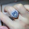 5 carat heart shape full white moissanite ring