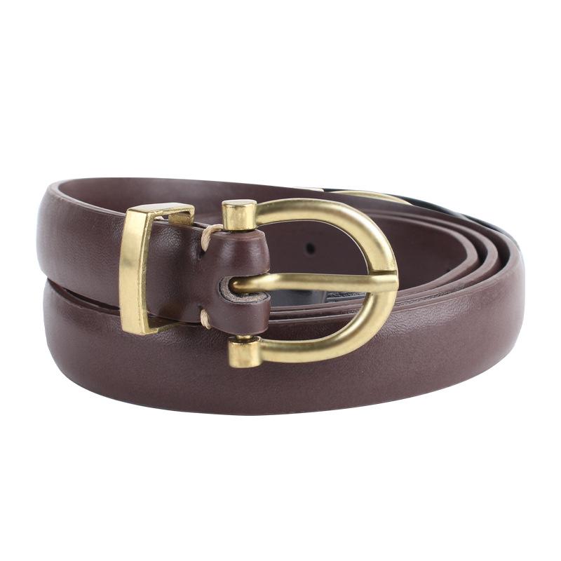 

Женский универсальный джинсовый ремень ручной работы в корейском стиле 110 cm кофейный