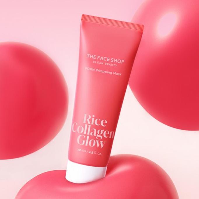 The Face Shop Rice & Collagen Glow PDRN Wrapping Mask 70ml – Brightening & Firming Sheet Mask