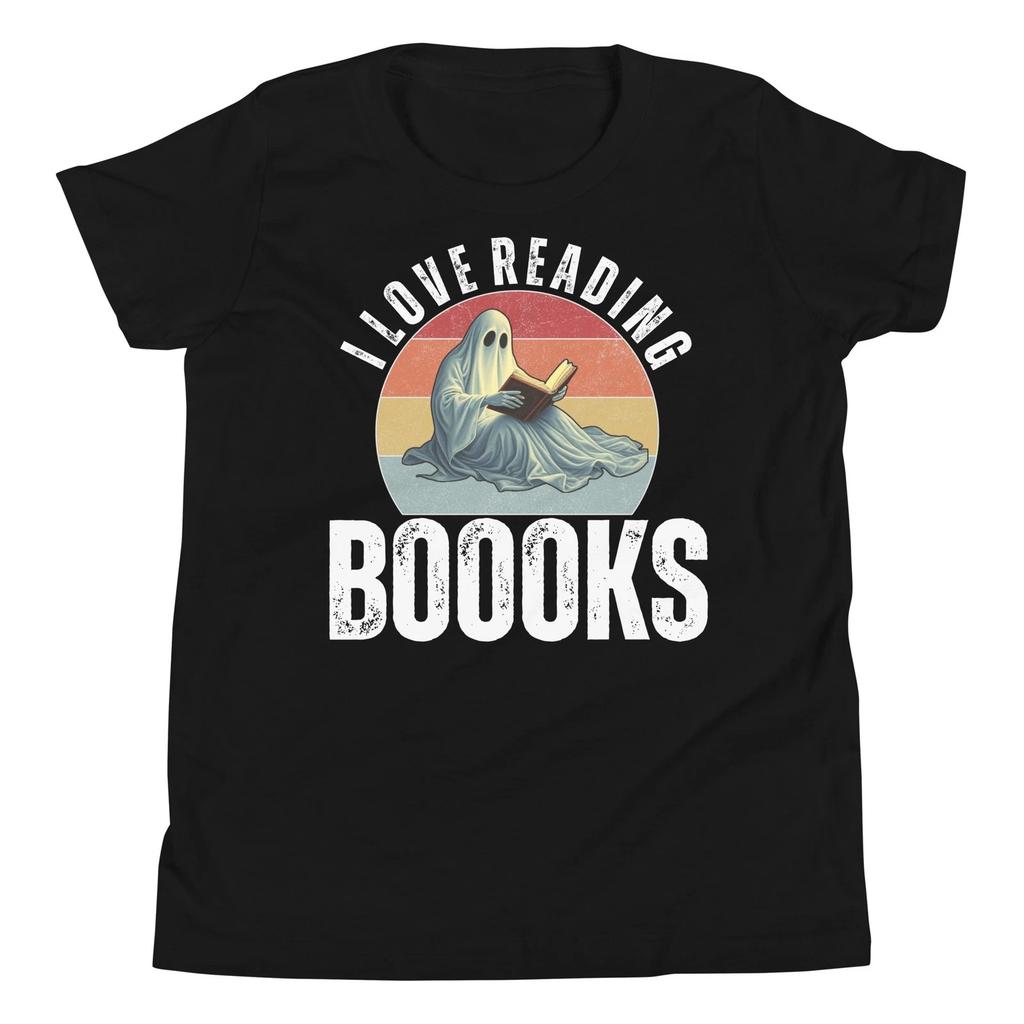Ich liebe Lesen Bücher Geist Buchliebhaber Halloween Kostüm Jugend T-Shirt