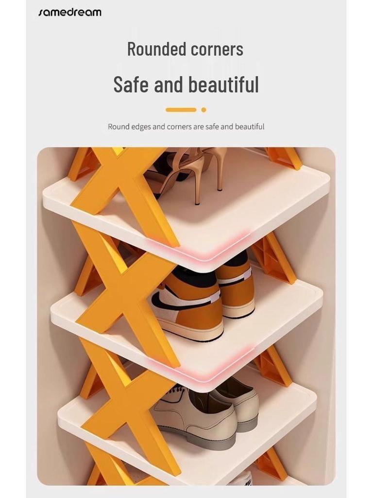Nordic Plastic Folding Shoe Rack for Entryway or Bedroom