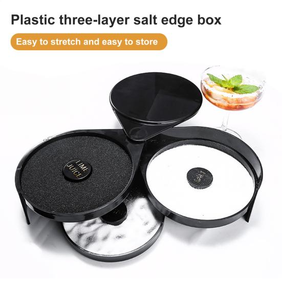 Plastic Salt Edge Box Three Layers Salt Dipper Sugar Juice