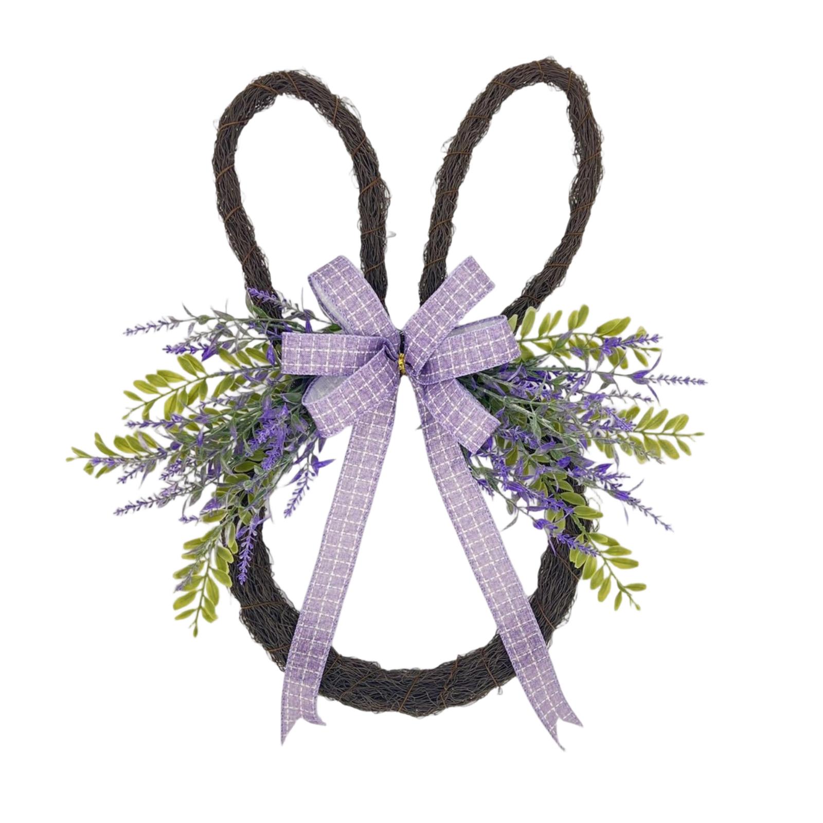 

Easter Bunny Wreath Door Hanging Decoration Handmade Simulated Flower Wreath Home Front Door Decoration Background Easter Decor Wreath One Size фиолетовый