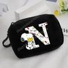 Snoopy Coin Purse Kawaii Cartoon Mini Wallet Man Woman Zipper Purse Fashion Anime Black Money Card Storage Bags Birthday Gift