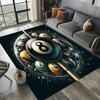 Grand Tapis de Sol Lavable avec Design Boule de Billard Noire 8, Tapis Antidérapant pour Canapé, Cuisine, Toilettes, Décoration de Salon